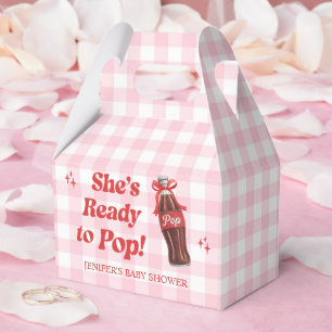 Sie ist bereit, die Limonaden-Baby-Party platzen z Geschenkschachtel