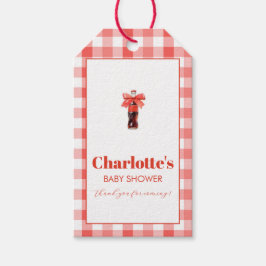 Sie ist bereit, die rote Limonade Baby-Party zu pl Geschenkanhänger