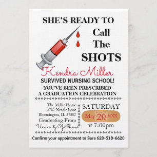 Sie ist bereit, die Schüsse zu nennen Abschluss Einladung