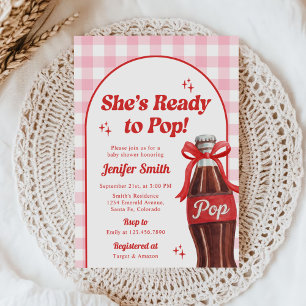 Sie ist bereit, die Soda-Baby-Party platzen zu las Einladung