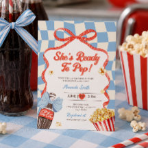Sie ist bereit, die Soda-Cola-Retro-Baby-Party zu
