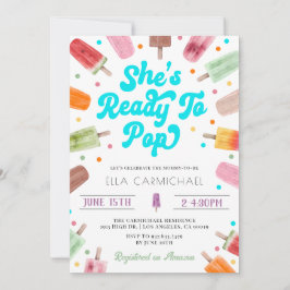 Sie ist bereit für den Pop der Popsicle Baby Dusch Einladung