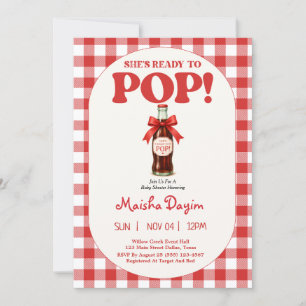 Sie ist bereit, Gingham-Baby- Shower zu platzen Einladung