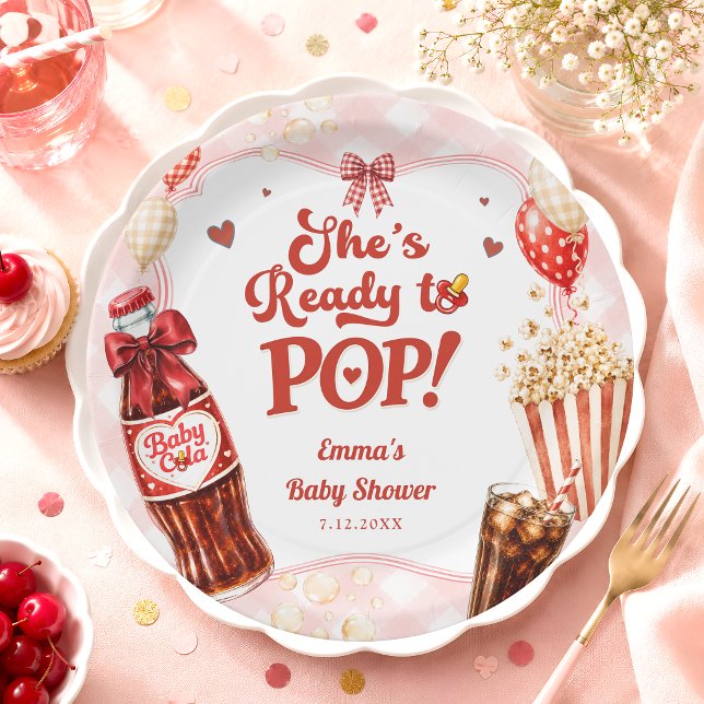 Sie ist bereit, Limonade Gingham-Baby-Party zu spr Pappteller (Von Creator hochgeladen)