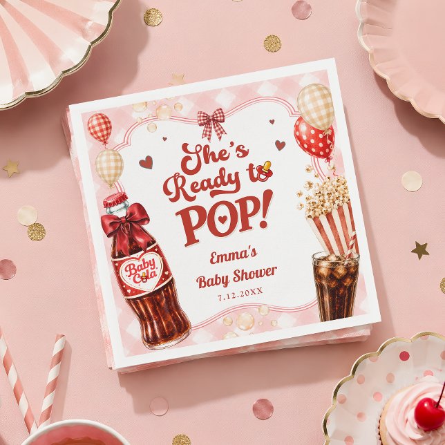 Sie ist bereit, Limonade Gingham-Baby-Party zu spr Serviette (Von Creator hochgeladen)
