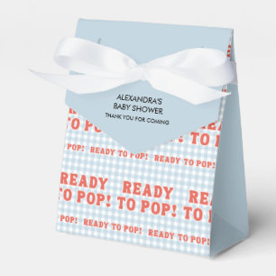 Sie ist bereit, Retro-Blau Gingham Danke zu platze Geschenkschachtel
