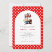 Sie ist bereit, Retro-Popcorn-Foto-Baby-Party zu p