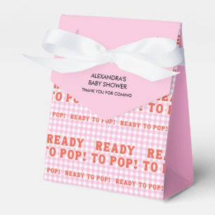 Sie ist bereit, Retro-Rosa-Gingham-Dankeschön zu p Geschenkschachtel