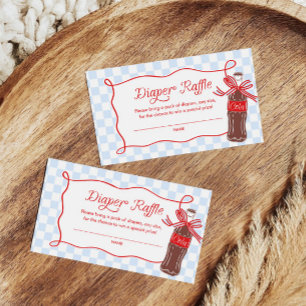 Sie ist bereit, Retro-Soda-Windel-Raffel-Ticket zu Begleitkarte