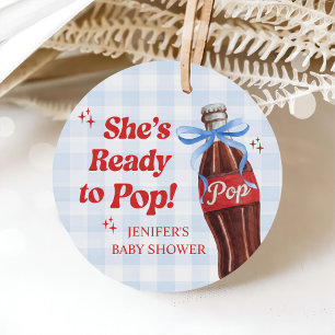 Sie ist bereit, Soda-Baby-Shower zu knallen Geschenkanhänger