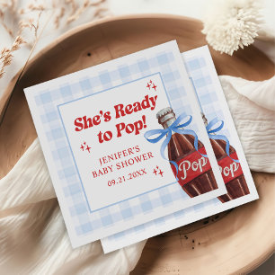 Sie ist bereit, Soda-Baby-Shower zu knallen Serviette