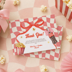Sie ist bereit, Soda Cola Pink Retro-Baby-Party zu Dankeskarte