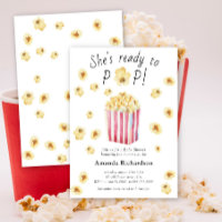 Sie ist bereit, Wasserfarben-Popcorn-Baby-Party pl