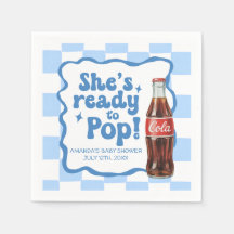 Sie ist bereit zu platzen Baby Shower Blaue Servie