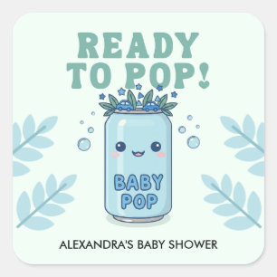 Sie ist bereit zu platzen Baby Shower Junge Boho K Quadratischer Aufkleber