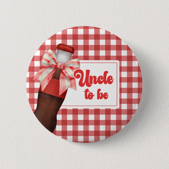 Sie ist bereit zu platzen Baby Shower Onkel wird B Button (Vorderseite)