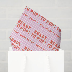 Sie ist bereit zu platzen Baby Shower Pink Retro G Seidenpapier