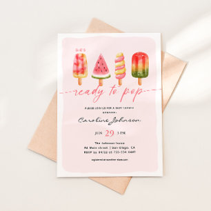 Sie ist bereit zu platzen Baby Shower Popsicle  Einladung
