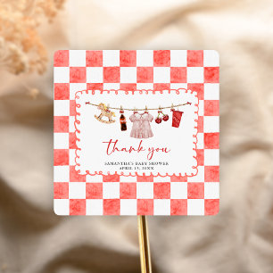 Sie ist bereit zu platzen Baby Shower Quadratischer Aufkleber