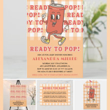 Sie ist bereit zu platzen Baby Shower Retro Orange