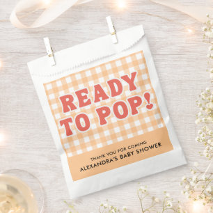 Sie ist bereit zu platzen Baby Shower Retro Orange Geschenktütchen