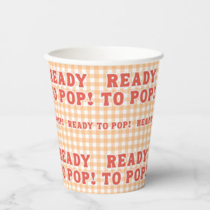 Sie ist bereit zu platzen Baby Shower Retro Orange Pappbecher