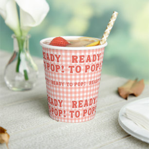 Sie ist bereit zu platzen Baby Shower Rot Retro Gi Pappbecher