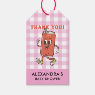 Sie ist bereit zu platzen Danke rosa Gingham Geschenkanhänger