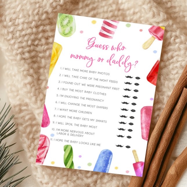 Sie ist bereit zu platzen - Errate-wer-Mama-oder-P (Popsicle Baby Shower Guess Who Mommy or Daddy Game)