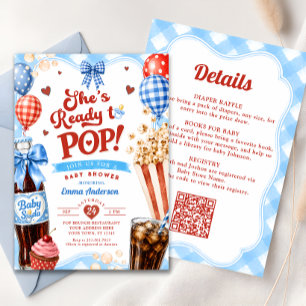 Sie ist bereit zu platzen Junge Baby Shower Alles  Einladung