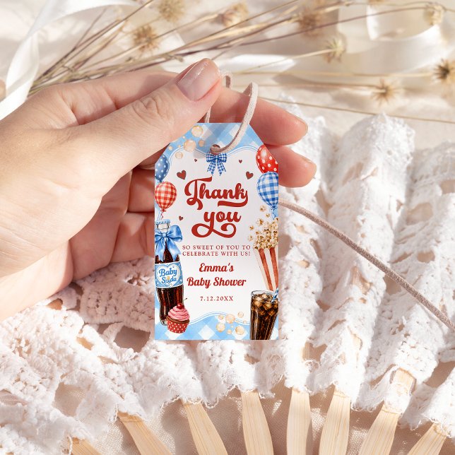 Sie ist bereit zu platzen Junge Baby Shower Danke Geschenkanhänger (Von Creator hochgeladen)
