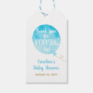 Sie ist bereit zum Pop Baby Boy Shower Blue Geschenkanhänger