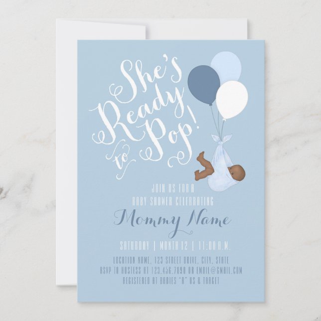 Sie ist bereit zum Pop! Duscheinladung Einladung (Vorderseite)