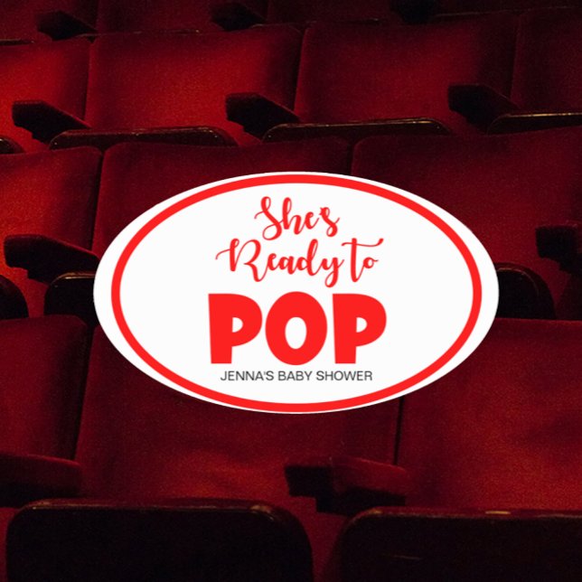 Sie ist bereit zum Pop ovaler Personalisierter Sti Ovaler Aufkleber (Von Creator hochgeladen)