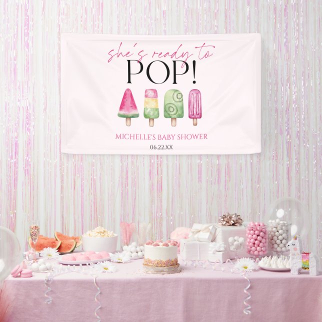 Sie ist bereit zum Pop! Popsicle Baby Dusche Banner (Party)