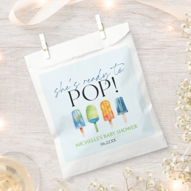 Sie ist bereit zum Pop! Popsicle Baby Dusche Geschenktütchen (Ausgeschnitten)