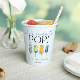 Sie ist bereit zum Pop! Popsicle Baby Dusche Pappbecher