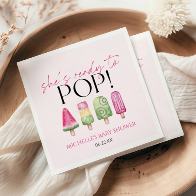 Sie ist bereit zum Pop! Popsicle Baby Dusche Serviette (Von Creator hochgeladen)