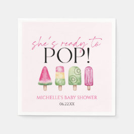 Sie ist bereit zum Pop! Popsicle Baby Dusche Serviette