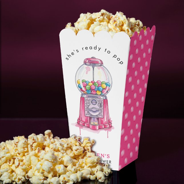 Sie ist bereit zum Pop von Bubblegum Pink Girl Bab Geschenkschachtel (She's Ready To Pop Bubblegum Pink Girl Baby Shower Favor Boxes
)