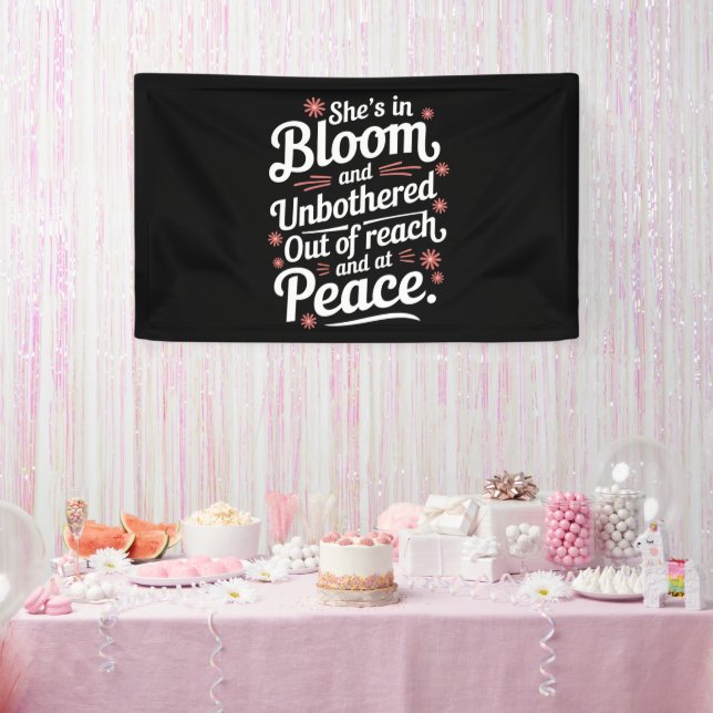 Sie ist blühend und ungestört, nicht erreichbar un banner (Party)