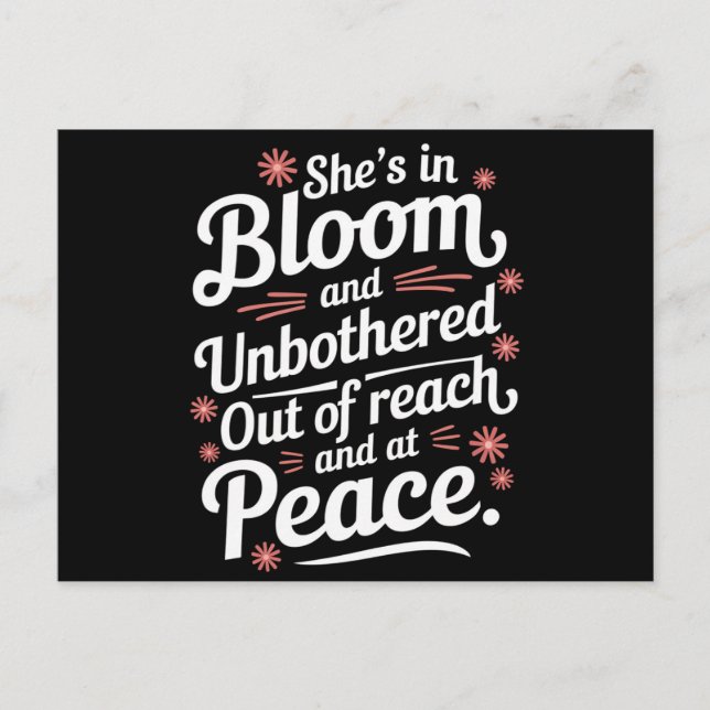 Sie ist blühend und ungestört, nicht erreichbar un postkarte (Vorderseite)