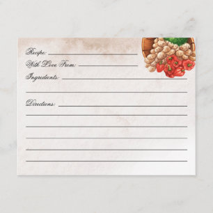 Sie ist das Brautparty Rezept Begleitkarte