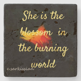 Sie ist die Blossom Steinuntersetzer