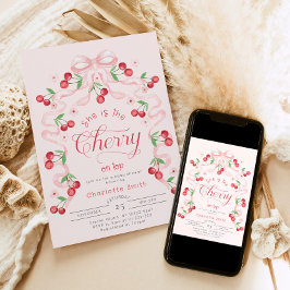 Sie ist die Cherry auf der Top-Rosa-Bug-Baby-Dusch Einladung