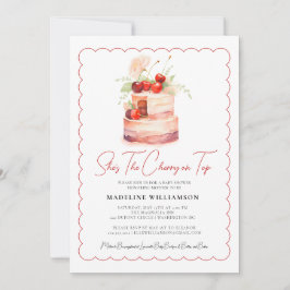 Sie ist die Cherry auf der Top Watercolor Babydusc Einladung