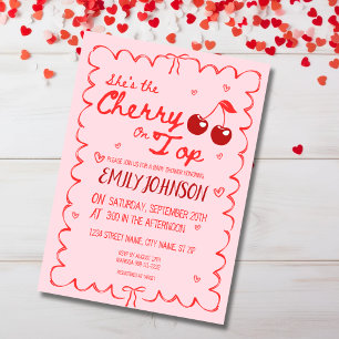 Sie ist die Cherry auf Top Baby Duwer Einladung