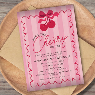 Sie ist die Kirsche auf dem rosa Baby-Traum Einladung