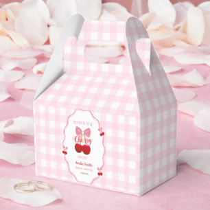 Sie ist die Kirsche auf dem rosa Schleifen-Jungges Geschenkschachtel
