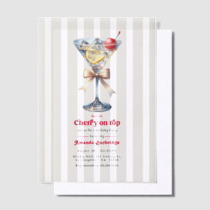Sie ist die Kirsche auf dem Vellum Martini Geburts